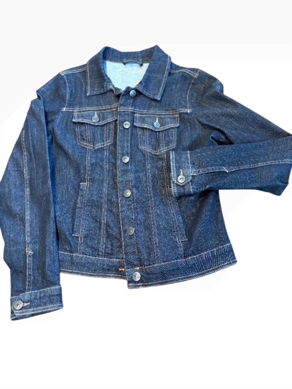 Vintage Smart Set Insider Denim Jacket Dark Wash Peace Love Llama Size Large